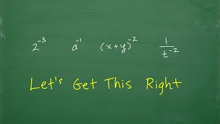 Negative Exponents – let’s get this right