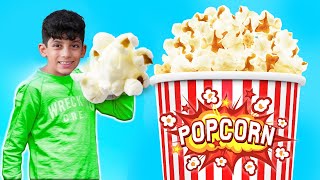 Jason makes world biggest popcorn for movie