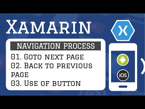 Xamarin Page Navigation Example Next page Previous page | Part 2