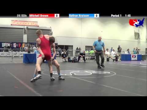 Mitchell Brown vs. Nathan Kraisser at 2013 Junior Nationals - FILA - FS