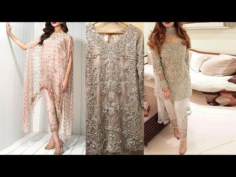 Embroidered Net Fabric to Make Kurtis/ New Net Embroidery Suit Designs