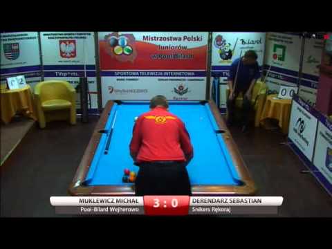 Mistrzostwa Polski Juniorów w Bilard 9 bil-Kielce 2014 Muklewicz -Derendarz