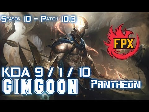 FPX GimGoon PANTHEON vs OLAF Top - Patch 10.3 KR Ranked