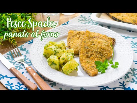 Pesce Spada Panato al Forno con Contorno di Patate Prezzemolate - Ricetta Facile - 55Winston55