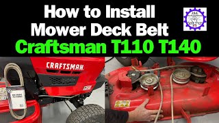 How to Replace Mower Deck Belt Craftsman T110, T140 Lawn Tractor 42 Deck