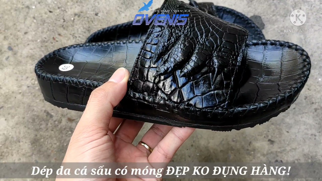 Dép ngang da tay cá sấu có móng siêu đẹp! [DÉP ĐẾ CAO 3CM]