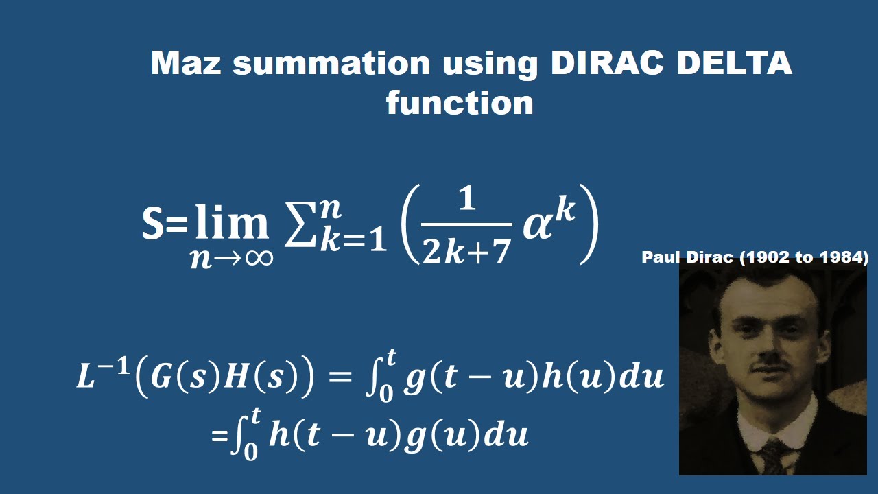 Maz summation (inverse laplace with dirac delta function)