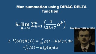 Maz summation (inverse laplace with dirac delta function)