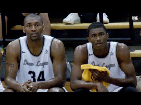 Metta World Peace and his son Ron Artest III at the Drew League