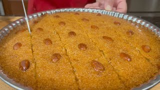 Qalb El Louz - Algerian basbousa recipe - قلب اللوز