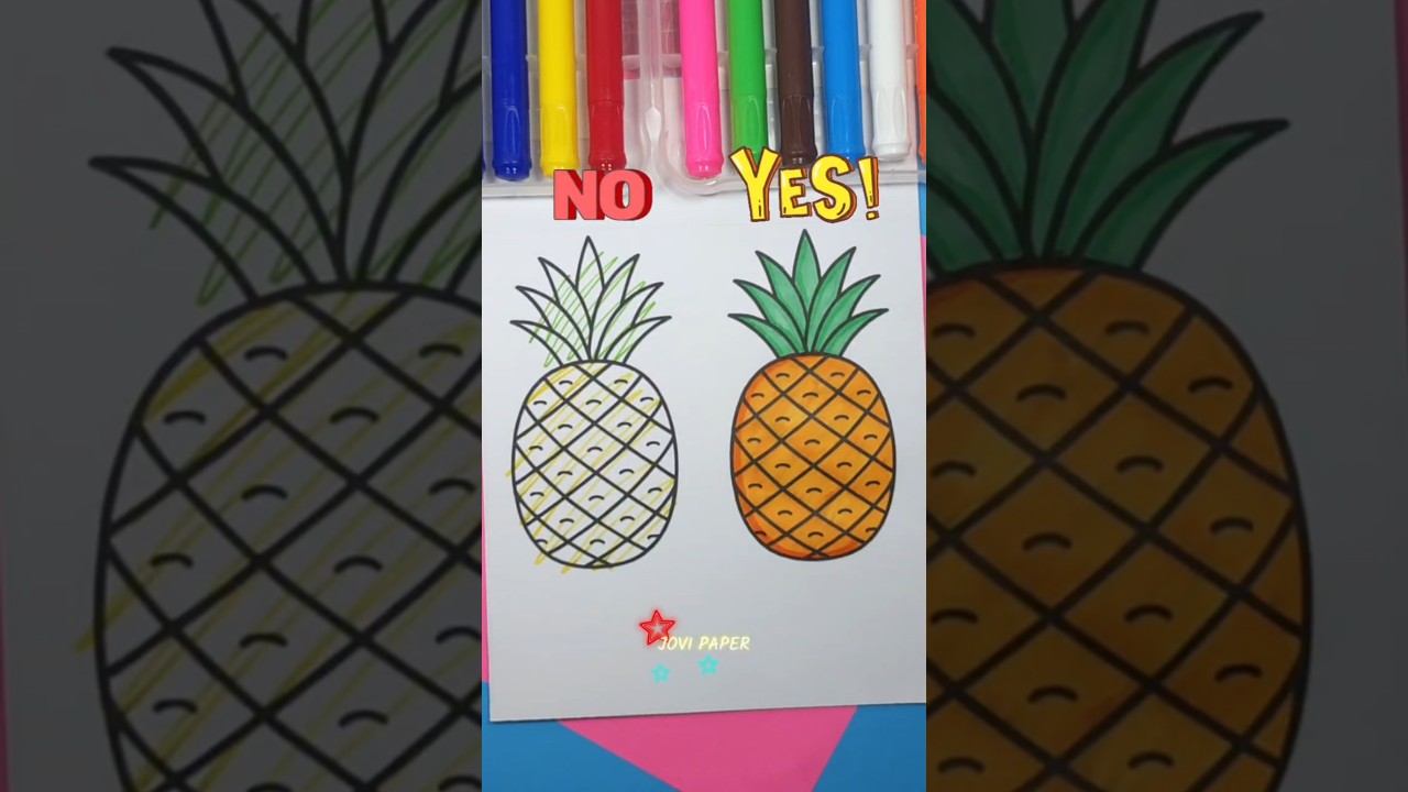 PIneapple 🍍 Vibrant Fills | Satisfying Art #coloring #artandcraft