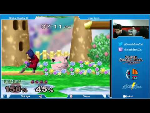 Blitzbar Monthly #2 - Shiniga (Falco) vs Skam (Jigglypuff) - Losers Semis - Melee Singles
