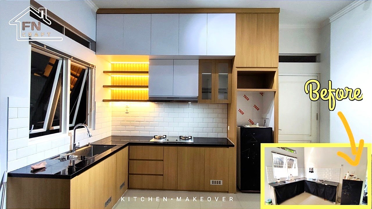 Kitchen Makeover | Membuat Kitchen Set Japandi Style, Kabinet Full Plafon.