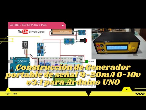 ⚡ Construcción de Generador portable de señal 4-20mA 0-10v v3.1 para Arduino UNO con Bateria 18650