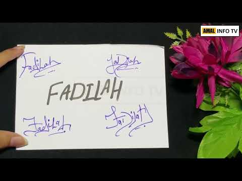 Fadilah Name Signature - Handwritten Signature Style for Fadilah Name