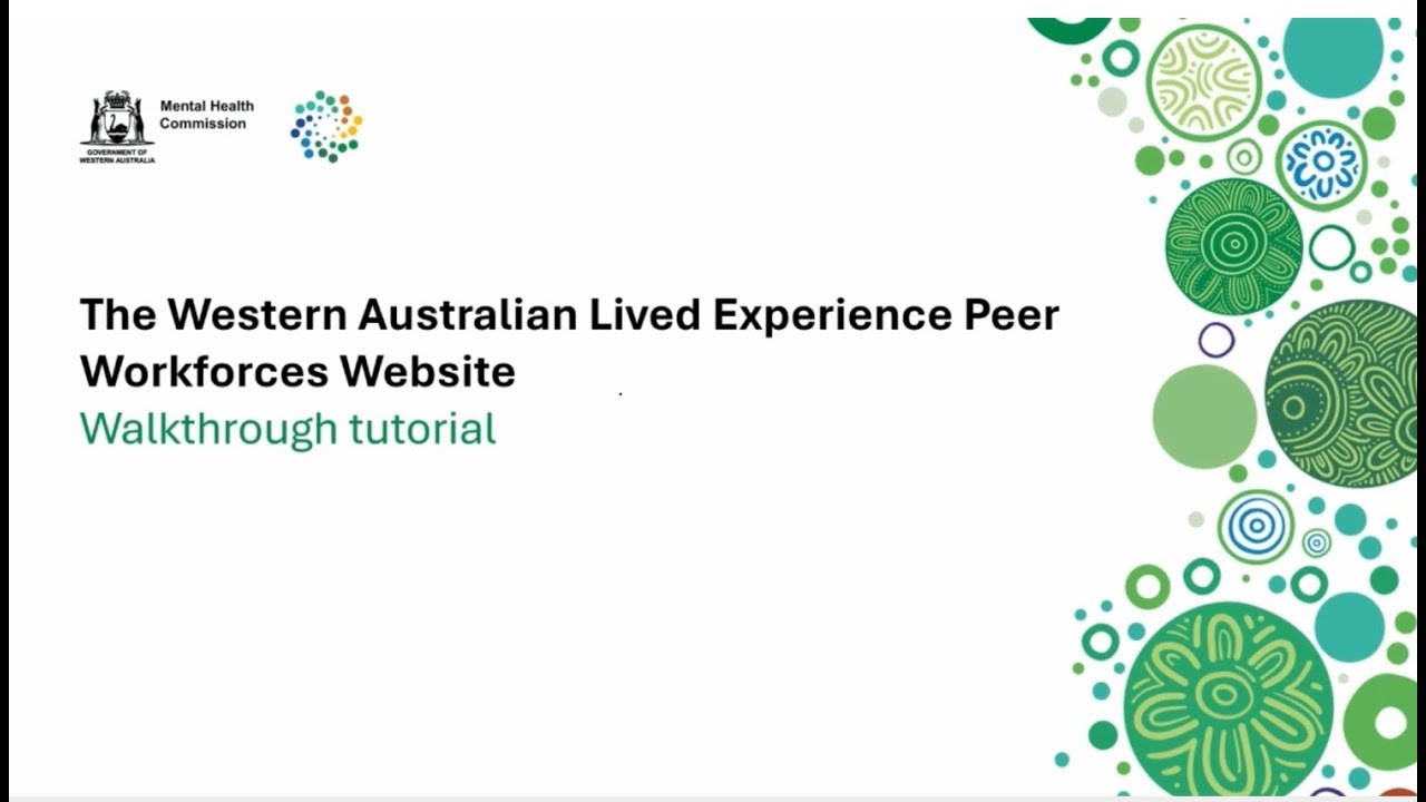 Lived Experience (Peer) Workforces website tutorial