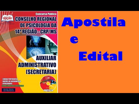 Apostila Auxiliar Administrativo Secretaria Concurso Conselho Regional de Psicologia MS 2015