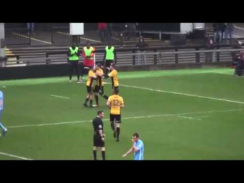 GOAL THREE - Mickey Demetriou smashes in the opener at home to Coventry City