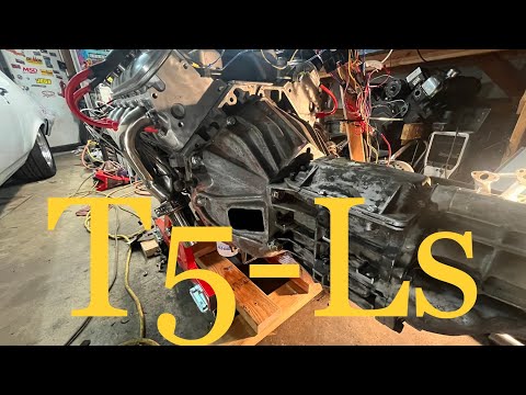 Installing a t5 transmission onto a LS V8!! How to must watch!!! Chevy nova #hotrodding #tricks ##LS