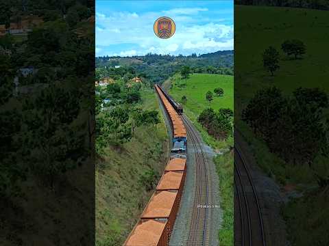 Trem GIGANTE carregado com MINERIO DE BAUXITA. #railway #railtrack #train
