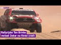 Ten Brinke maakte crash in Dakar-rally heel bewust mee: 'Ik was aan het tellen of ik nog bij was'