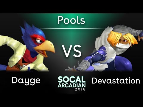 SoCal Arcadian 2018 - Dayge (Falco) VS TG | Devastation (Sheik) - SSBM Pools