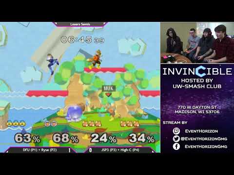 Invincible 2 - DFU + Ryse vs High-C + JSP3 - Melee Doubles Losers Semis