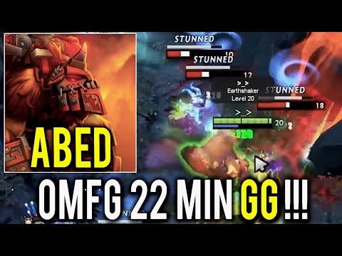 Abed - GOD of Roaming Earthshaker MID WTF 22 Min GG Power of 10k MMR Dota 2