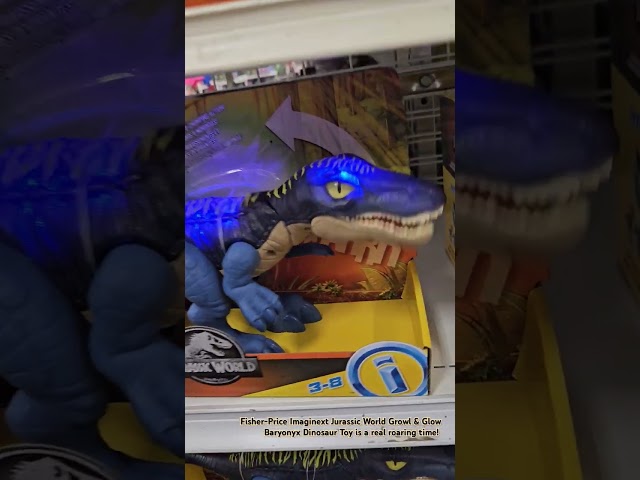 Vídeo relacionado con Fisher-Price Imaginext Jurassic World Baryonyx Ruge y Brilla Juguete de dinosaurio con luces, sonidos y acción de mordiscos para niños y niñas a partir de 3 años, JCT48