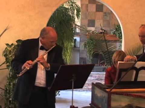 Paul Fried - Flute - Patricia Mabee Harpsichord - JS Bach Sonata in B minor  - mvts. 3 & 4