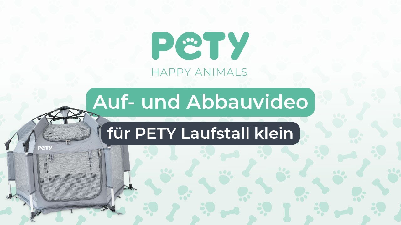 Pety Laufstall Set klein mit Bodenmatte und Dach Ø 110 x 80 cm