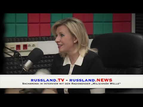 Sacharowa im Interview mit dem Radiosender „Milizionär Welle“