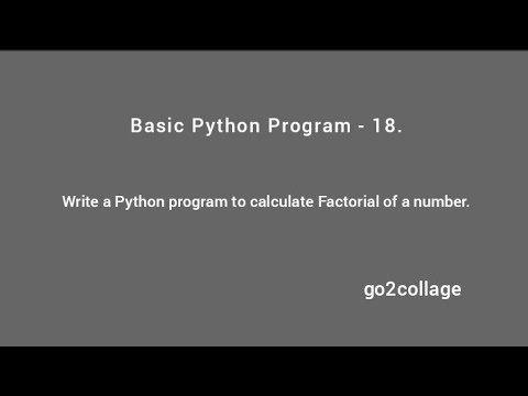Ep 18 Language Python Basic Program I Go2collage