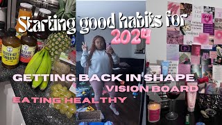 STARTING GOOD HABITS FOR THE NEW YEAR VLOG 💞 | gym, vision board, & fruit fast |
