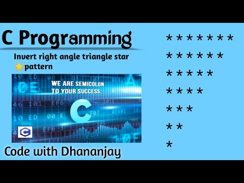 star pattern invert right angle triangle in c programming language | Code with dhananjay |