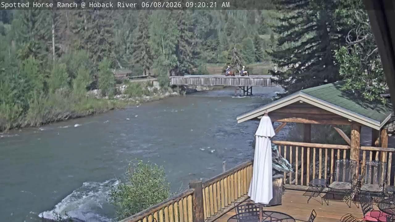 Live webcam view of Spotted Horse Ranch en el río Hoback