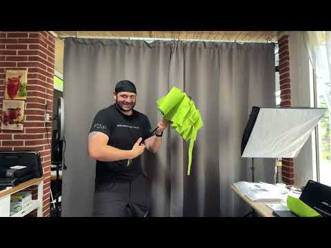Oversized pocket umbrella FARE Skylight - Effective umbrella with LED lighting Unboxing & instruc...