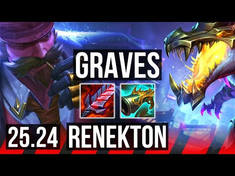 GRAVES vs RENEKTON (TOP) | Good KDA: 6/3/12 | KR Diamond | 25.24