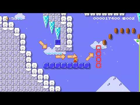 Super Mario Maker 2 Snowy Mountains Speedrun [20s]