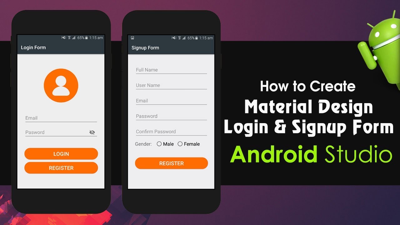 Android Studio Tutorial - How to Create Material Design Login and Signup Form