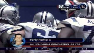Tony Romo's first official Pass in the nfl called by Brad & Charlie