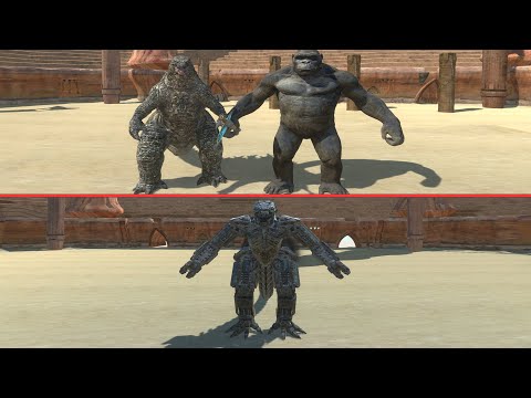 GODZILLA AND KING KONG VS MECHAGODZILLA 2021  AT THE ARENA  - Animal Revolt Battle Simulator
