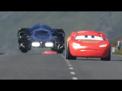 Batmobile vs Lightning McQueen at Highlands