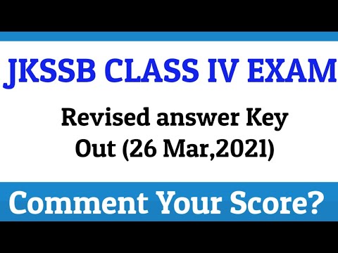 #JKSSB |Class IV Revised Answer Key Out | Comment Your Score?