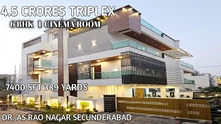 SOLD OUT Luxury New Triplex House For sale in Dr.As Rao Nagar Secunderabad 389 yards 7400 Sft  50×70
