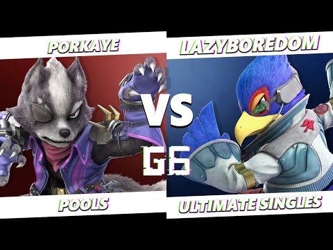 Glitch 6 SSBU - Porkaye (Wolf) VS LazyBoredom (Falco) Smash Ultimate Pools