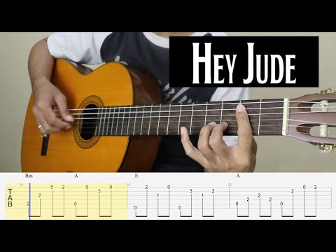 HEY JUDE - The Beatles - Fingerstyle Guitar Tutorial TAB
