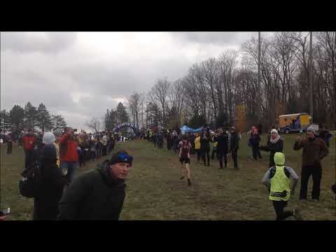 2018 AO U14 XC finish, Erik Unger, 1min31sec