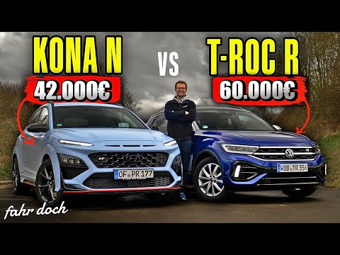 20.000€ weniger und trotzdem BESSER? Hyundai KONA N vs VW T ROC-R | Fahr doch