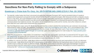 Important eDiscovery Case Law Decisions for April 2026